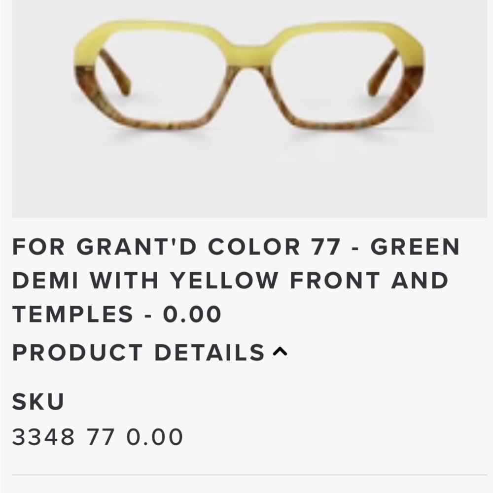 FOR GRANT'D Yellow and Green Demi Glasses